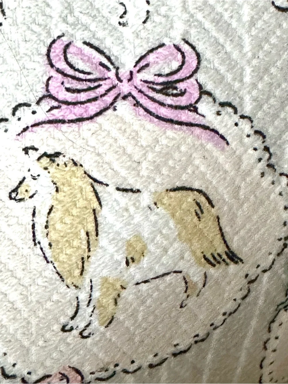 Delphine Dog Print 3 Kitchen Towel Set in Pastel Colors Brand New